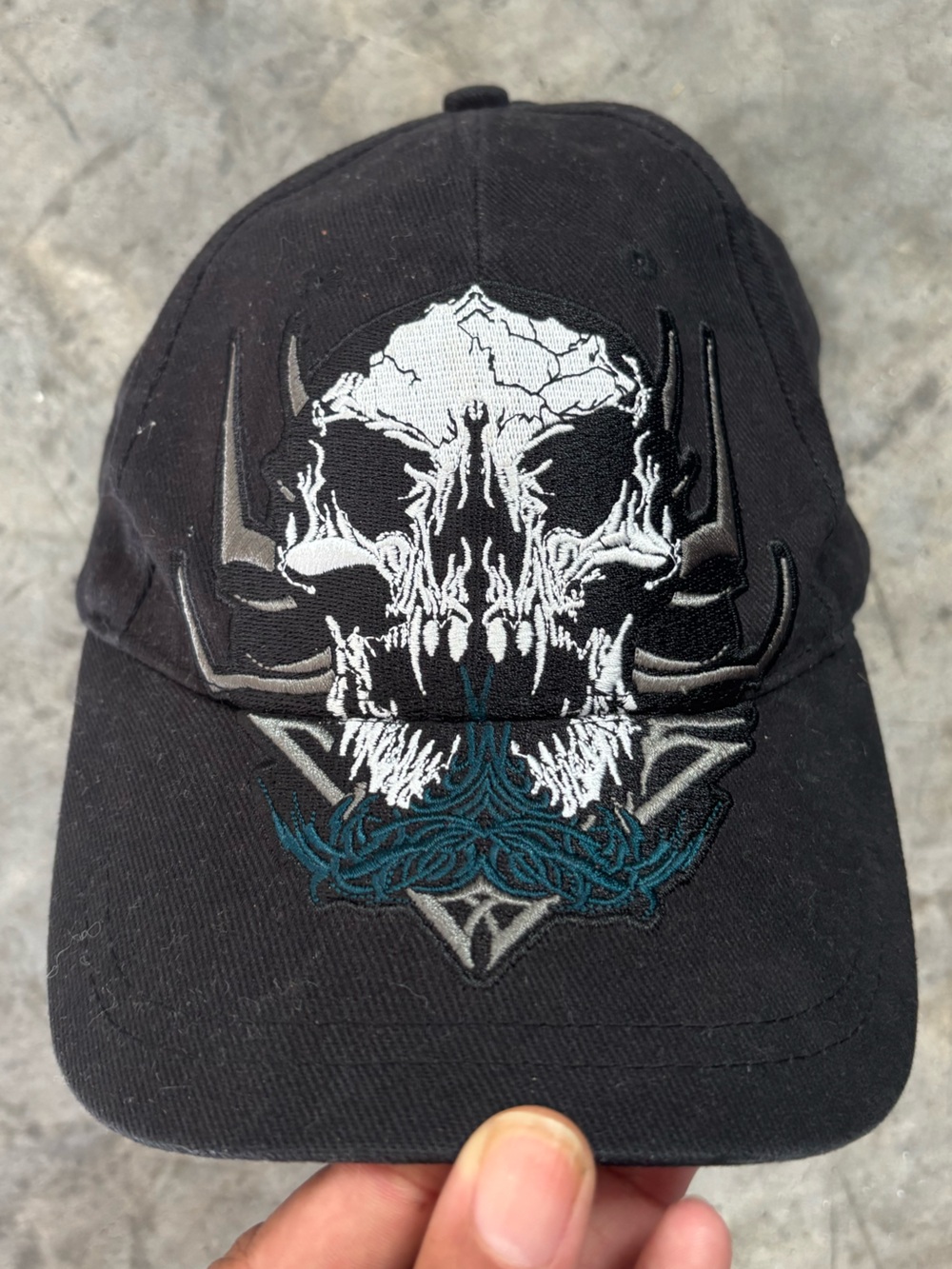 WWE Y2K Vintage Venom skull black and blue Velcro adjustable hat
